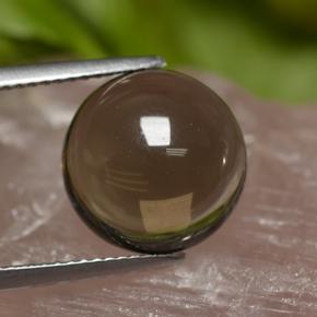 6.70캐럿 천연 스모키 브라운 스모키 쿼츠, 라운드 컷, 12.05 mm, 투명한