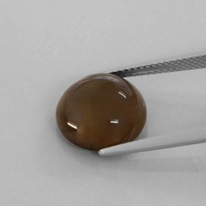 6.22캐럿 천연 스모키 브라운 스모키 쿼츠, 투명한, 12.10 mm, 투명/반투명