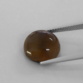 7.22캐럿 천연 스모키 브라운 스모키 쿼츠, 투명한, 12.06 mm, 투명/반투명