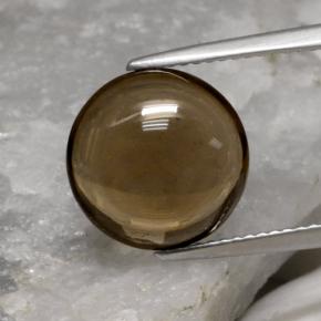 5.62캐럿 천연 스모키 브라운 스모키 쿼츠, 라운드 컷, 12.06 mm, 투명한