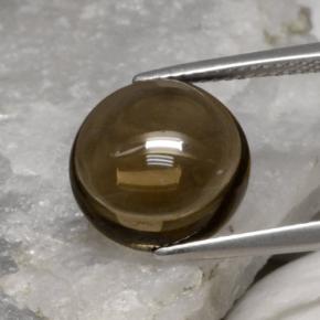5.62캐럿 천연 스모키 브라운 스모키 쿼츠, 라운드 컷, 12.06 mm, 투명한