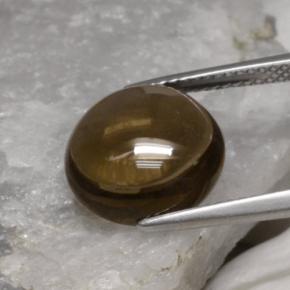 5.62캐럿 천연 스모키 브라운 스모키 쿼츠, 라운드 컷, 12.06 mm, 투명한