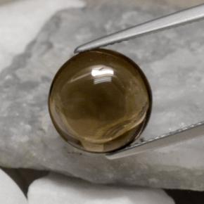 5.78캐럿 천연 스모키 브라운 스모키 쿼츠, 라운드 컷, 12.12 mm, 투명한
