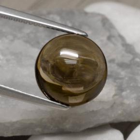 5.78캐럿 천연 스모키 브라운 스모키 쿼츠, 라운드 컷, 12.12 mm, 투명한