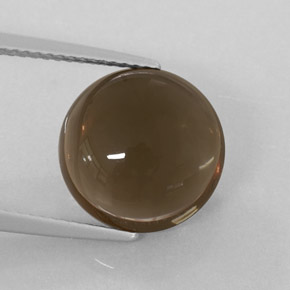 6.40캐럿 천연 스모키 브라운 스모키 쿼츠, 투명한, 12.03 mm, 투명/반투명