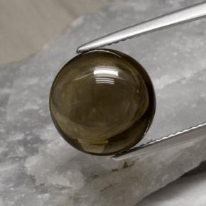 6.79캐럿 천연 스모키 브라운 스모키 쿼츠, 라운드 컷, 12.10 mm, 투명한