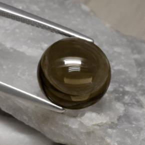 6.79캐럿 천연 스모키 브라운 스모키 쿼츠, 라운드 컷, 12.10 mm, 투명한