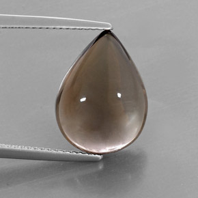 7.79캐럿 천연 스모키 브라운 스모키 쿼츠, 배 모양, 15.9×11.8 mm, 투명한