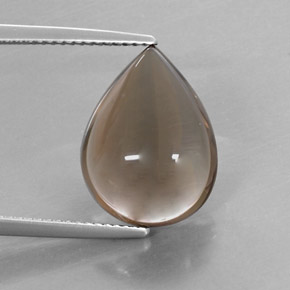 8.58캐럿 천연 스모키 브라운 스모키 쿼츠, 배 모양, 16.1×12.1 mm, 투명한