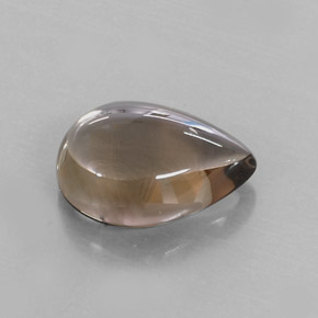 8.58캐럿 천연 스모키 브라운 스모키 쿼츠, 배 모양, 16.1×12.1 mm, 투명한
