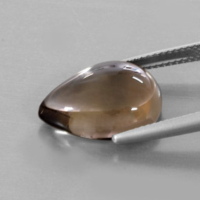 8.58캐럿 천연 스모키 브라운 스모키 쿼츠, 배 모양, 16.1×12.1 mm, 투명한