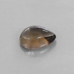 4.55캐럿 천연 스모키 브라운 스모키 쿼츠, 배 모양, 12.9×9.2 mm, 투명한