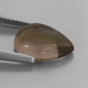 4.05캐럿 천연 스모키 브라운 스모키 쿼츠, 투명한, 12.9×9.1 mm, 투명/반투명