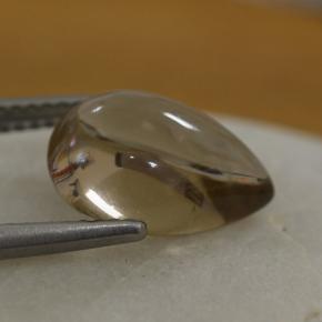 4.19캐럿 천연 스모키 브라운 스모키 쿼츠, 배 모양, 12.8×9 mm, 투명한