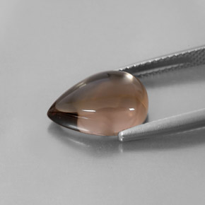 4.39캐럿 천연 스모키 브라운 스모키 쿼츠, 투명한, 13.1×9.2 mm, 투명/반투명