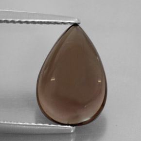 3.86캐럿 천연 스모키 브라운 스모키 쿼츠, 투명한, 13.1×9.1 mm, 투명/반투명