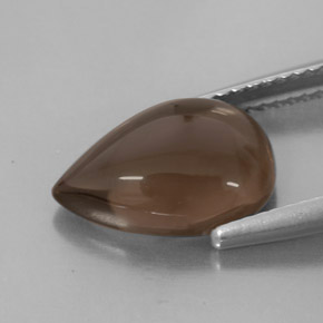 3.86캐럿 천연 스모키 브라운 스모키 쿼츠, 투명한, 13.1×9.1 mm, 투명/반투명