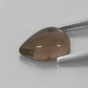 4.14캐럿 천연 스모키 브라운 스모키 쿼츠, 투명한, 12.9×9 mm, 투명/반투명