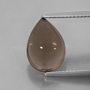 3.89캐럿 천연 스모키 브라운 스모키 쿼츠, 투명한, 12.7×9 mm, 투명/반투명