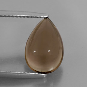 4.06캐럿 천연 스모키 브라운 스모키 쿼츠, 투명한, 13.2×9.1 mm, 투명/반투명