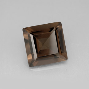 3.96캐럿 천연 스모키 브라운 스모키 쿼츠, 스퀘어, 10.2×10.2 mm, VVS-VS