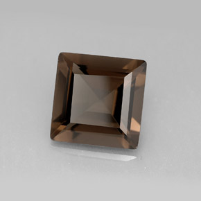 3.96캐럿 천연 스모키 브라운 스모키 쿼츠, 스퀘어, 10.2×10.2 mm, VVS-VS