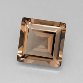 4.06캐럿 천연 스모키 브라운 스모키 쿼츠, 스퀘어, 10.1×10 mm, VVS-VS