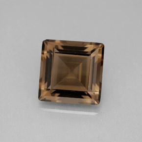 4.28캐럿 천연 스모키 브라운 스모키 쿼츠, 스퀘어, 10.1×10.1 mm, VVS-VS