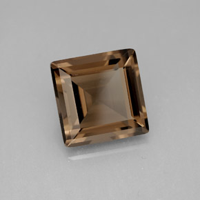 4.28캐럿 천연 스모키 브라운 스모키 쿼츠, 스퀘어, 10.1×10.1 mm, VVS-VS