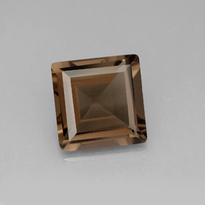 3.93캐럿 천연 스모키 브라운 스모키 쿼츠, 스퀘어, 10.2×10 mm, VVS-VS