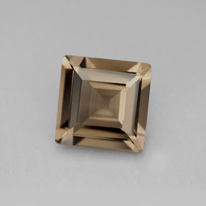 3.61캐럿 천연 스모키 브라운 스모키 쿼츠, 스퀘어, 10×10 mm, VVS-VS