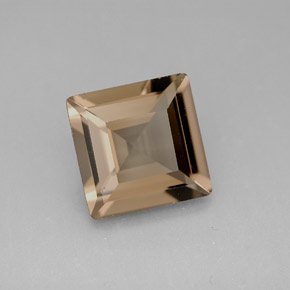 3.61캐럿 천연 스모키 브라운 스모키 쿼츠, 스퀘어, 10×10 mm, VVS-VS
