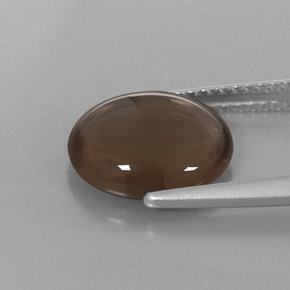 2.98캐럿 천연 스모키 브라운 스모키 쿼츠, 타원형 컷, 11×9.1 mm, 투명한
