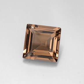 4.04캐럿 천연 스모키 브라운 스모키 쿼츠, 스퀘어, 10.2×10.1 mm, VVS-VS