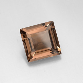 4.04캐럿 천연 스모키 브라운 스모키 쿼츠, 스퀘어, 10.2×10.1 mm, VVS-VS