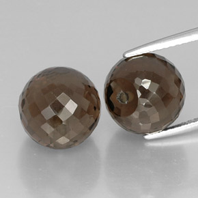 캐럿 천연 스모키 브라운 스모키 쿼츠 보석, 구형 / 볼, 10×9.2 mm, VVS-VS