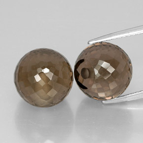 캐럿 천연 스모키 브라운 스모키 쿼츠 보석, 구형 / 볼, 10×9.4 mm, VVS-VS
