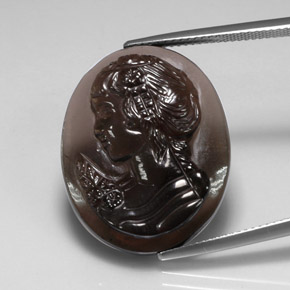 23.19캐럿 천연 스모키 브라운 스모키 쿼츠, 투명한, 25.3×20.2 mm, 투명/반투명