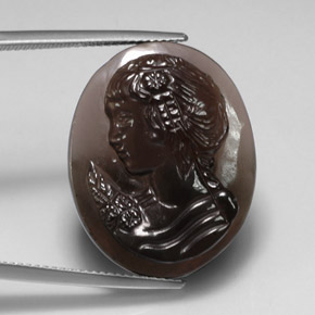 23.19캐럿 천연 스모키 브라운 스모키 쿼츠, 투명한, 25.3×20.2 mm, 투명/반투명