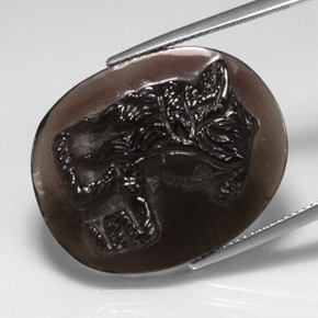 28.94캐럿 천연 스모키 브라운 스모키 쿼츠, 투명한, 27.3×22.2 mm, 투명/반투명