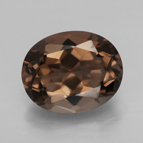 2.41캐럿 천연 스모키 브라운 스모키 쿼츠, 타원형 컷, 10×8.1 mm, VVS