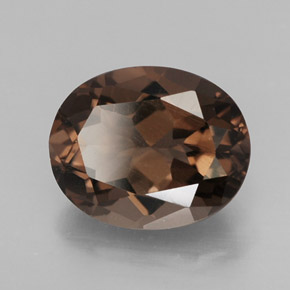 2.41캐럿 천연 스모키 브라운 스모키 쿼츠, 타원형 컷, 10×8.1 mm, VVS
