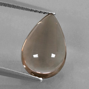 3.17캐럿 천연 스모키 브라운 스모키 쿼츠, 배 모양, 12.4×8.3 mm, 투명한