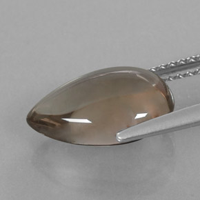 3.17캐럿 천연 스모키 브라운 스모키 쿼츠, 배 모양, 12.4×8.3 mm, 투명한