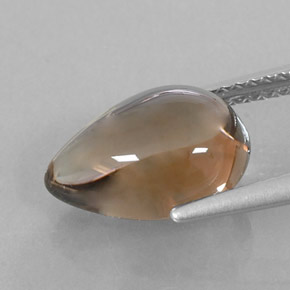 3.68캐럿 천연 스모키 브라운 스모키 쿼츠, 배 모양, 12×8.2 mm, 투명한