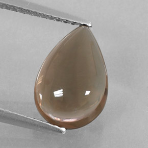 3.04캐럿 천연 스모키 브라운 스모키 쿼츠, 배 모양, 11.8×8.1 mm, 투명한