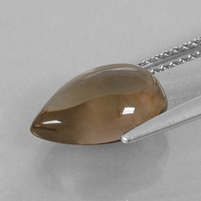 3.04캐럿 천연 스모키 브라운 스모키 쿼츠, 배 모양, 11.8×8.1 mm, 투명한