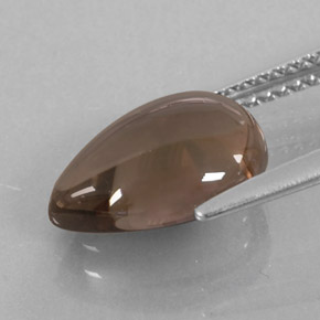 2.99캐럿 천연 스모키 브라운 스모키 쿼츠, 배 모양, 12×8.4 mm, 투명한