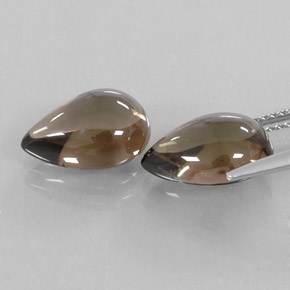 캐럿 천연 스모키 브라운 스모키 쿼츠 보석, 투명한, 11.8×8.1 mm, 투명/반투명