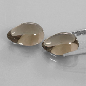 캐럿 천연 스모키 브라운 스모키 쿼츠 보석, 배 모양, 10×7 mm, 투명한